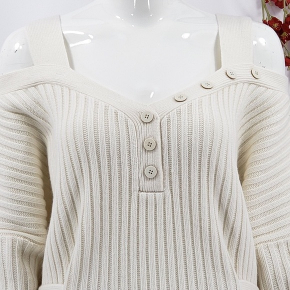 10 Crosby Derek Lam Knit Cold Shoulder Sweater - Picture 4 of 16